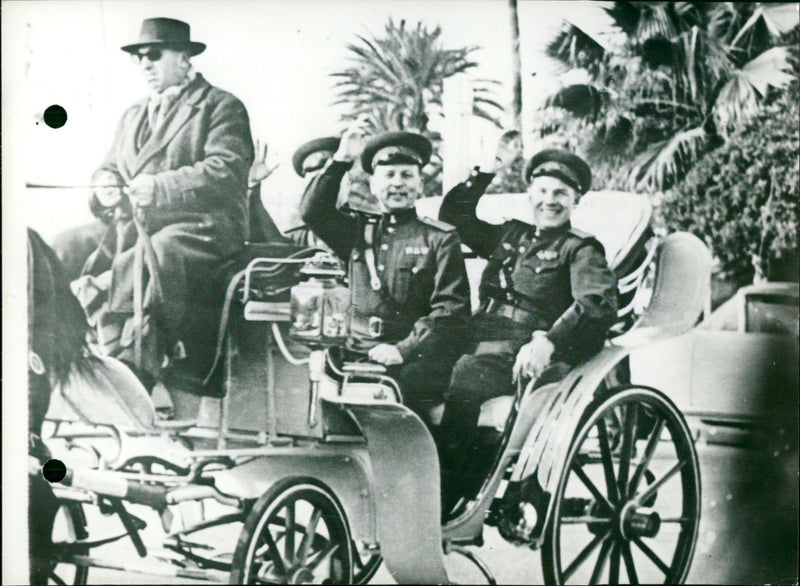 The Red Army in a cab - Vintage Photograph
