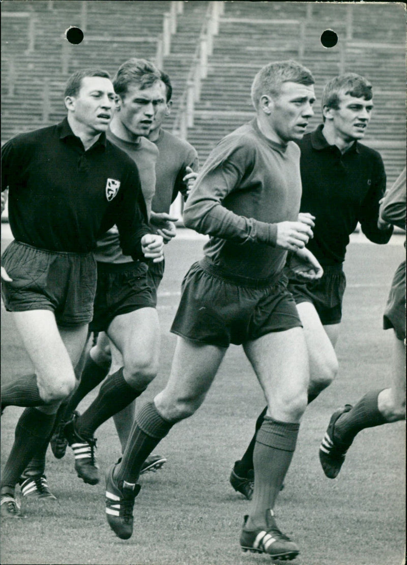 Football training session - Vintage Photograph