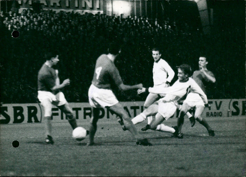 Football Match showing Paul Van Himst in action - Vintage Photograph