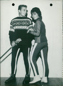 Skiing outfits - Vintage Photograph