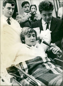 Françoise Sagan leaving clinic in Neuilly - Vintage Photograph