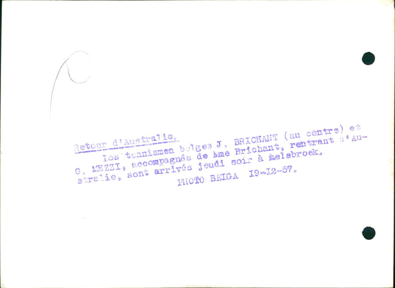 J. Brichant, G. Mezzi, Mrs. Brichant - Vintage Photograph