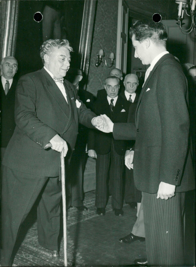 Mr. Paul  Weyemberg greets the Prince - Vintage Photograph