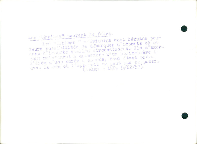 US Marines disembarking a helicopter - Vintage Photograph