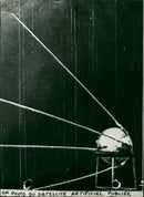 First photo of an artificial Russian satellite in 1957. - Vintage Photograph