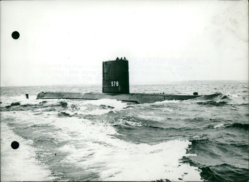 Atomic Submarine "Skate" leaving Long Island - Vintage Photograph