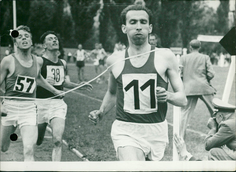 Roger Moens wins European Police Athletics Championships - Vintage Photograph