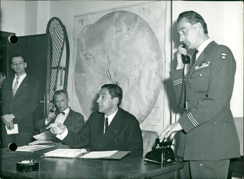 Captain Bastin and King Baudouin's base - Vintage Photograph