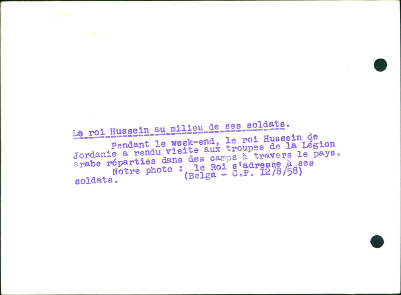 King Hussein in the midst of his soldiers - Vintage Photograph