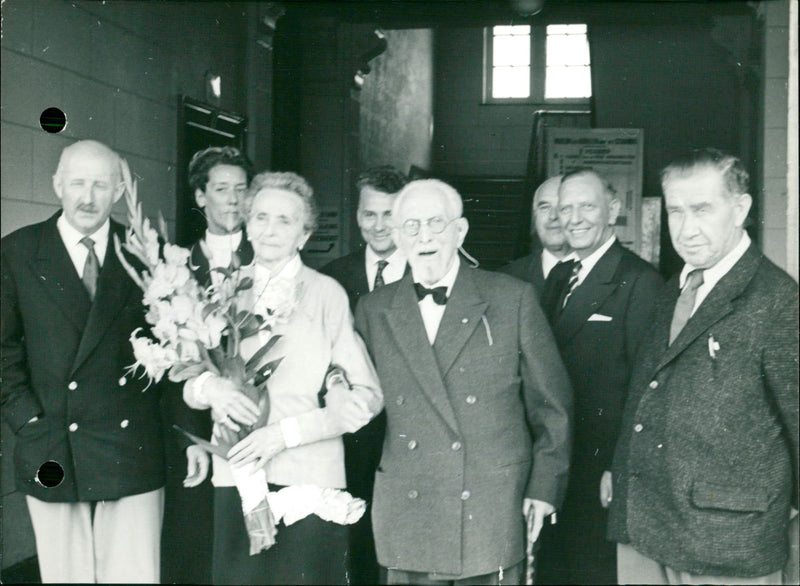 Auguste Vierset and Marie Suleau celebrate 70 years of marriage. - Vintage Photograph
