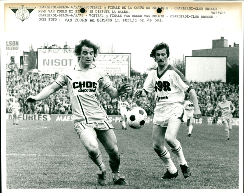 Belgian Cup football: Semi Final Charleroi- Club Brugge - Vintage Photograph