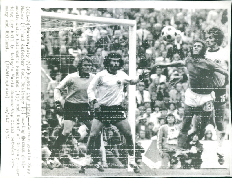 German goal-keeper Sepp Meier and defender Paul Breitner - Vintage Photograph