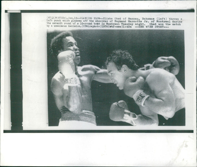 Boxing: Elisha Obed- Fernand Marcotte Jr. - Vintage Photograph