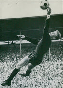 A keeper saves a ball - Vintage Photograph
