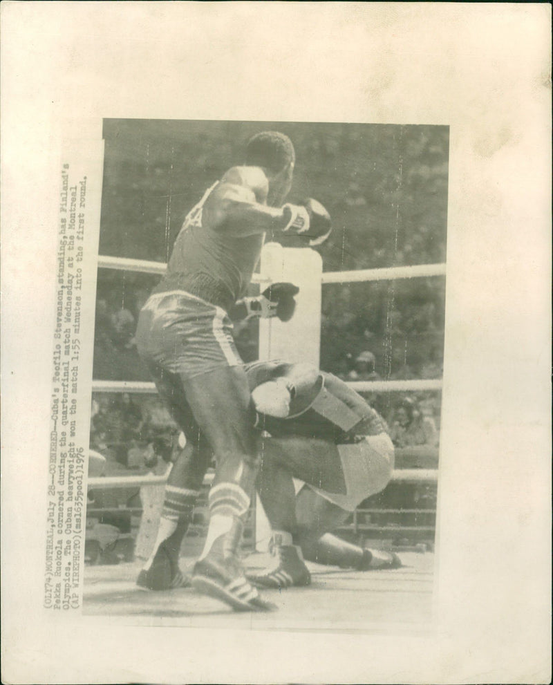 Teofilo Stevenson vs Pekka Ruokola - Vintage Photograph