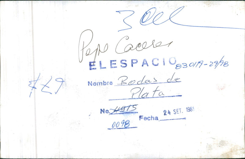 José Humberto Eslava "Pepe" Cáceres - Vintage Photograph