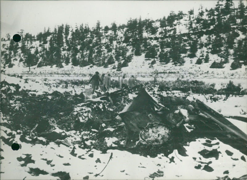 Mike Todd's private plane wreckage - Vintage Photograph