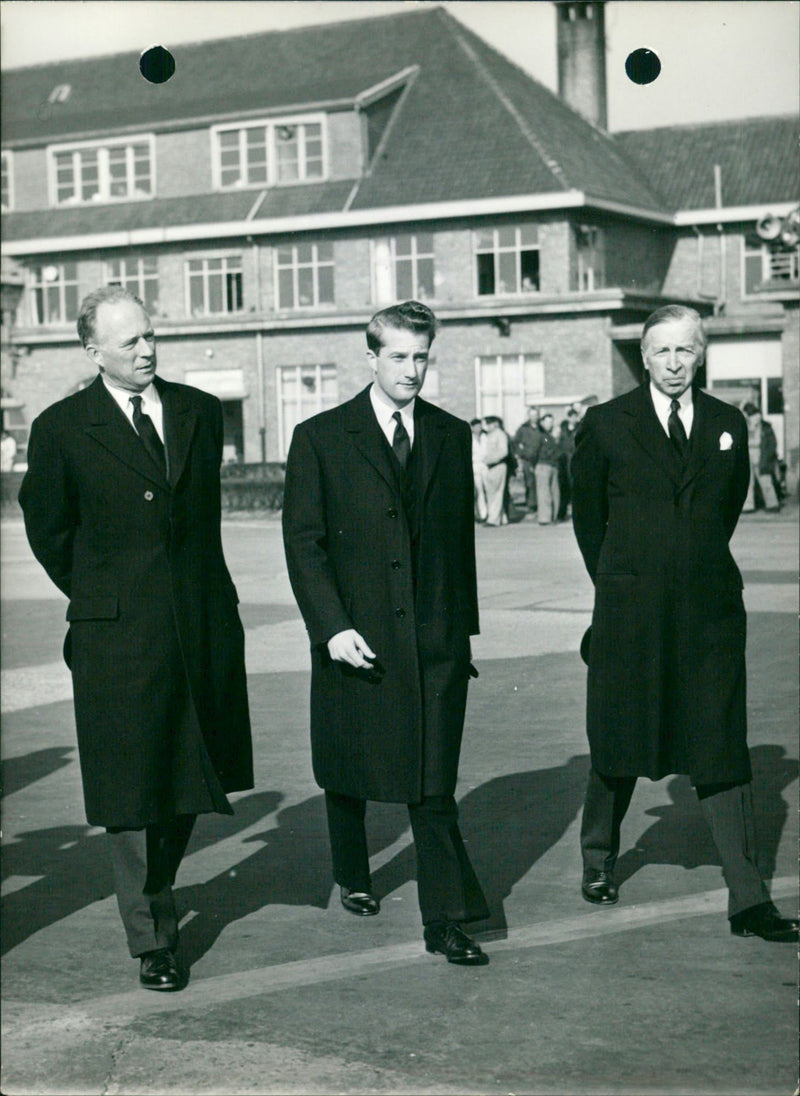 King Léopold, Prince Albert and Wistrand - Vintage Photograph