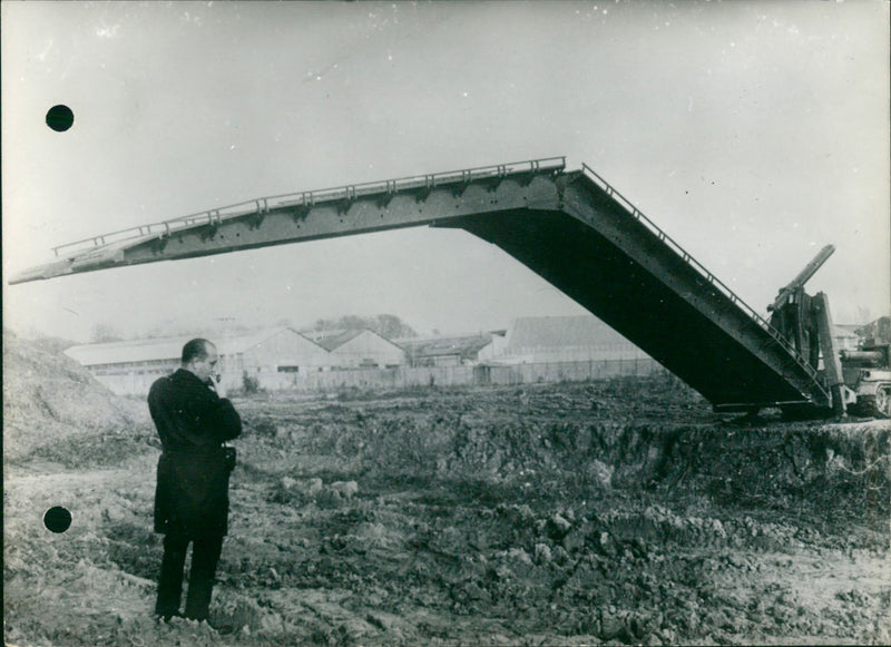 French Tank bridging AMX-30 - Vintage Photograph