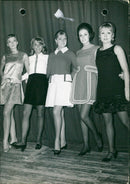 1968 Gala at the Casino of Knokke with Belgian misses. - Vintage Photograph