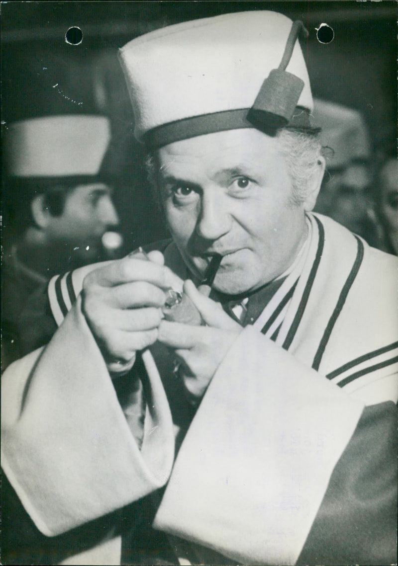 Jean Richard, the first pipe smoker in France. - Vintage Photograph