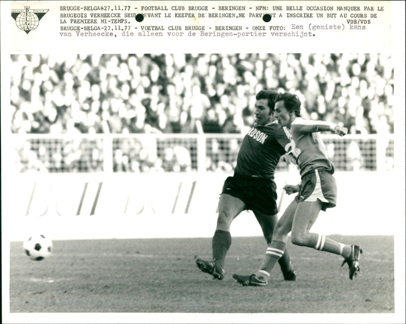 Football: FC Brugge vs. Beringen - Vintage Photograph