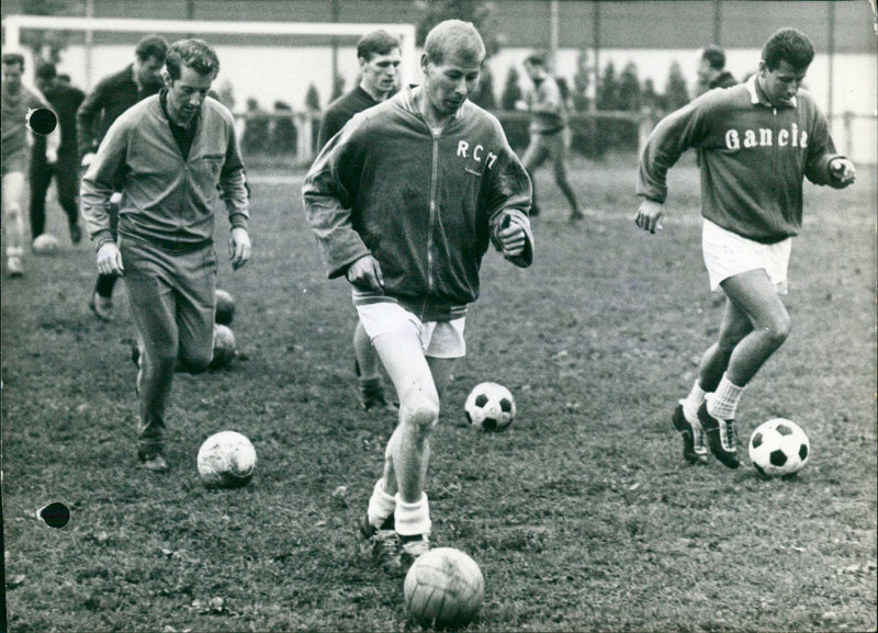 Belgian Football: Molenbeek in training - Vintage Photograph