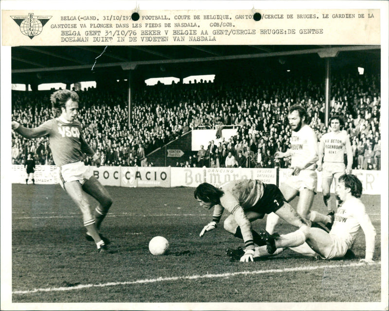 Belgian Cup football AA Gent vs Cercle Brugge. - Vintage Photograph