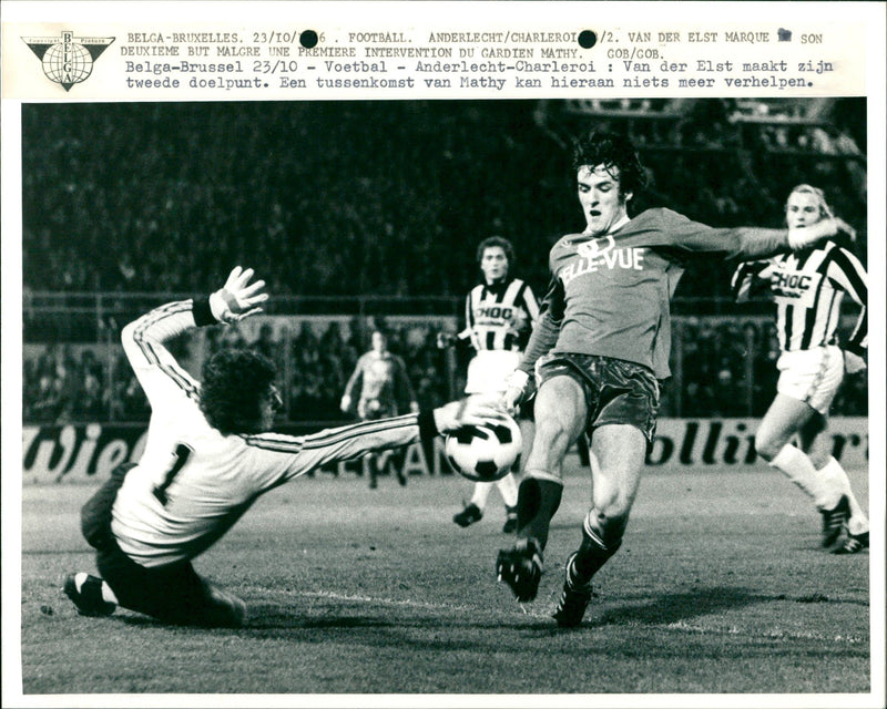 Van der Elst scores his second goal - Vintage Photograph