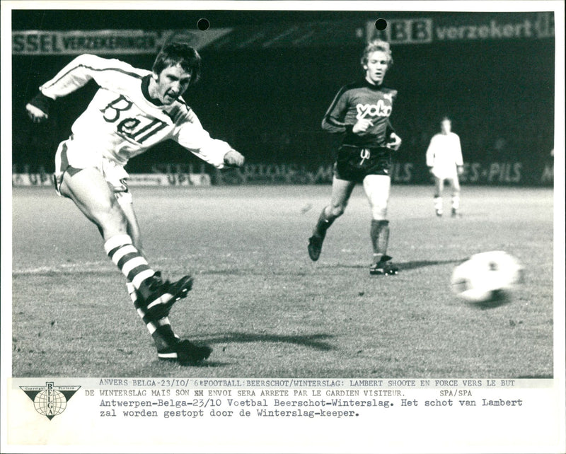 Lambert shoots towards the goal - Vintage Photograph