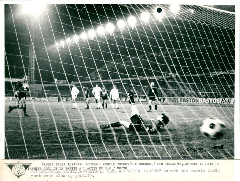 Lambert scores a first goal for his club with a penalty - Vintage Photograph