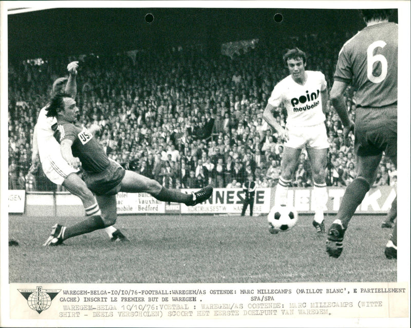 Marc Millecamps (white shirt - slightly hidden) scores the first goal - Vintage Photograph