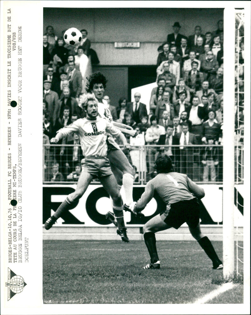 Davies scores third goal for Brugges - Vintage Photograph