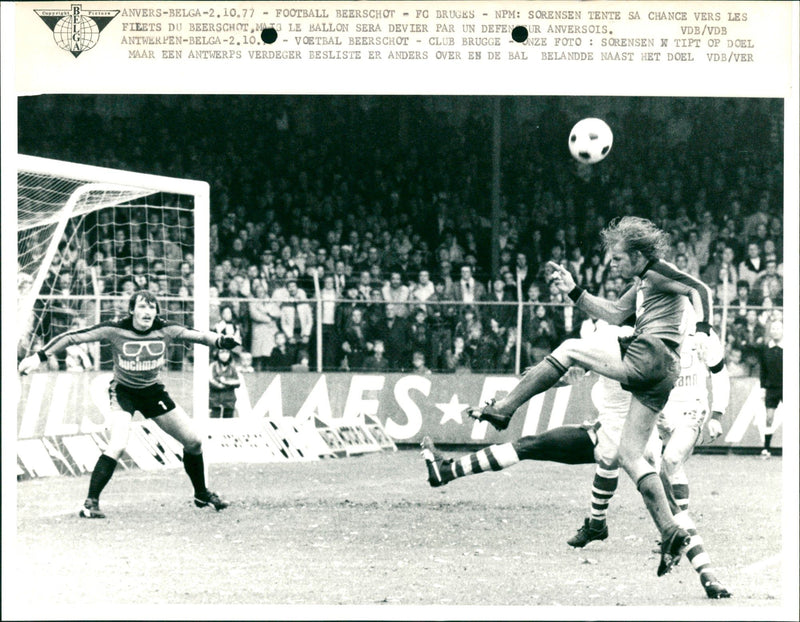 Belgian football players on the pitch - Vintage Photograph