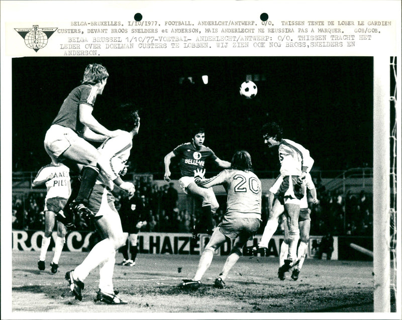 Belgian Football: RSC Anderlecht vs Antwerp FC - Vintage Photograph