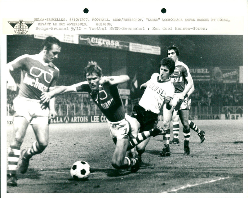 Belgian football duel between RWDM and Beerschot - Vintage Photograph