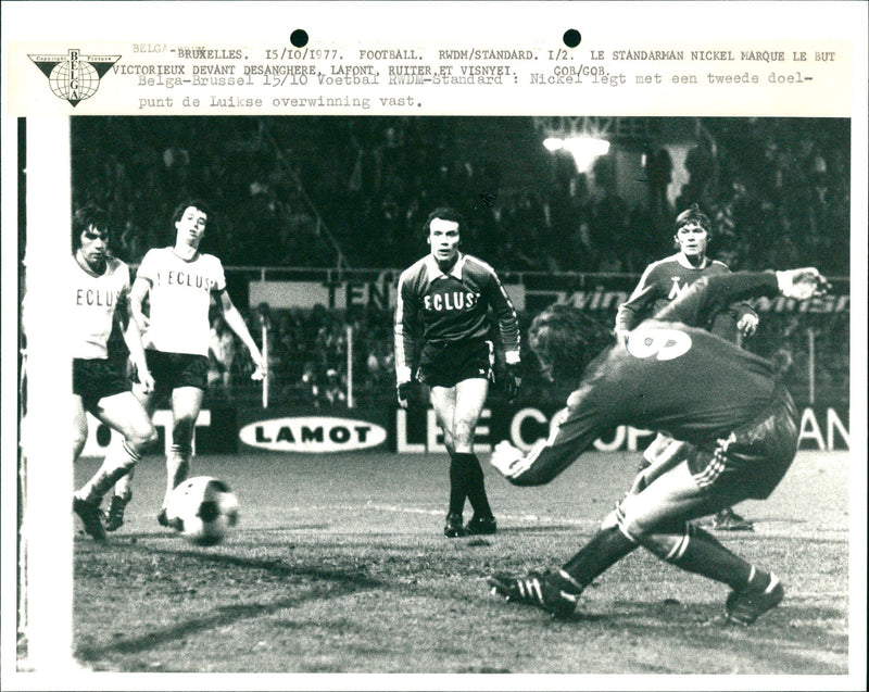 Belgian football: RWDM- Standard Liege 1-2 - Vintage Photograph