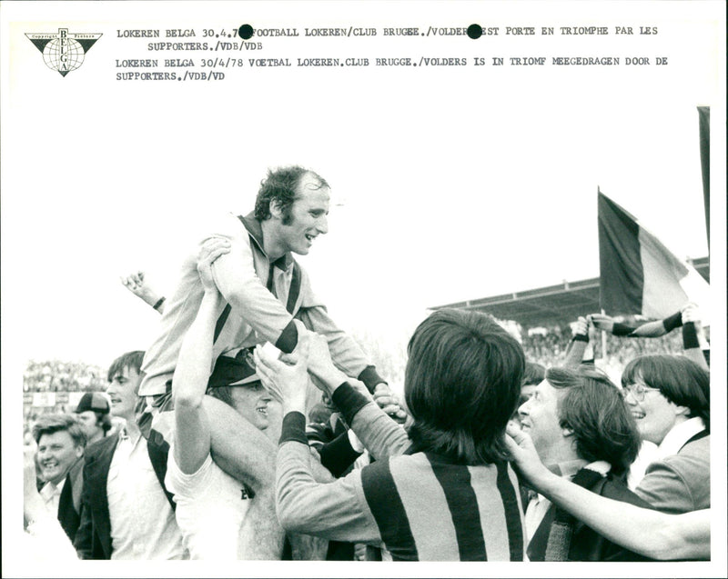 Belgian Football: KSC Lokeren- Club Brugge - Vintage Photograph