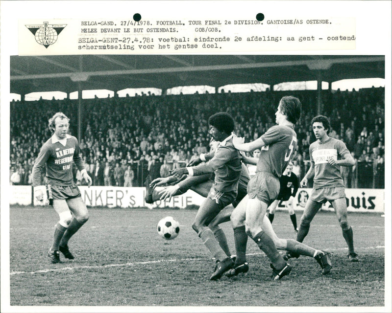 Belgian Football 2nd league: AA Gent- AS Oostende - Vintage Photograph