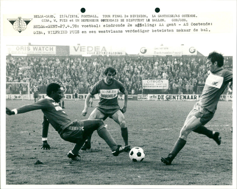 Belgian Football 2nd league: AA Gent- AS Oostende - Vintage Photograph