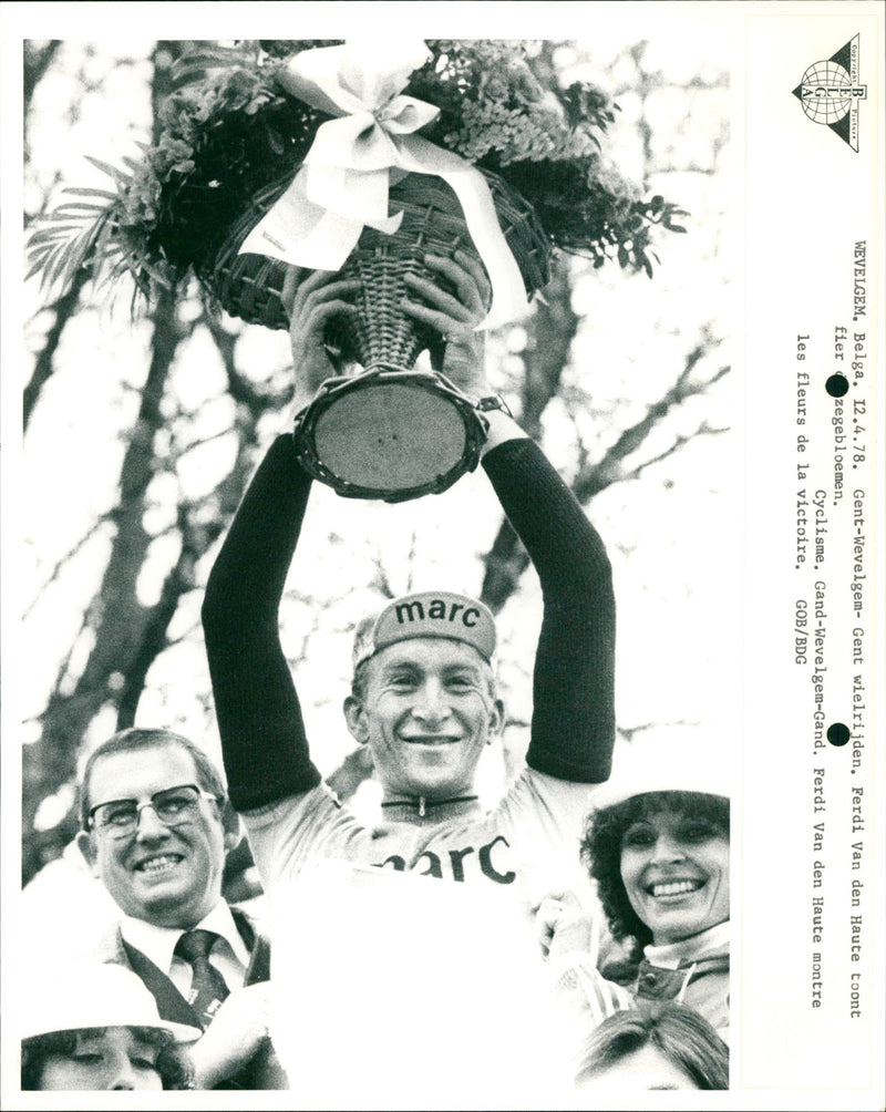 Ferdi Van den Haute wins cycling race - Vintage Photograph