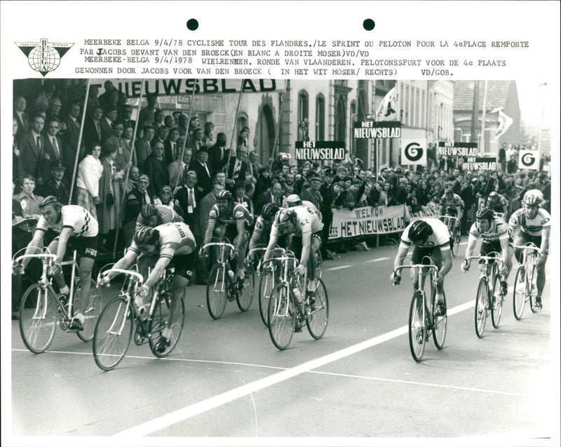 The 4th place at the sprint won by Jacobs. - Vintage Photograph