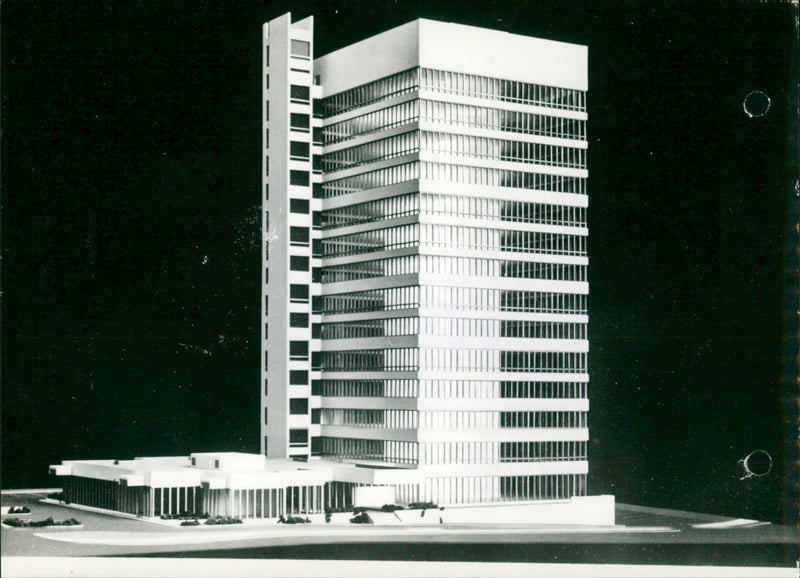Scale Model of the new Vienna International Press Center - Vintage Photograph