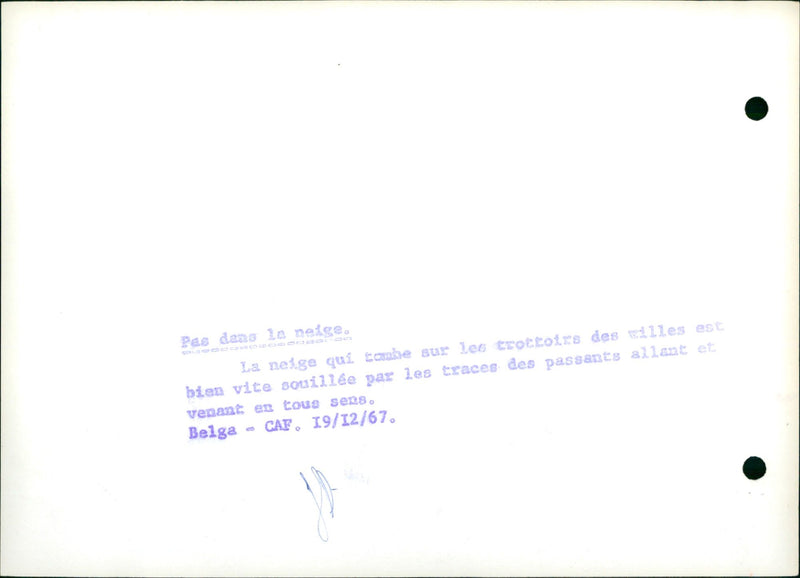 Snowfall on sidewalks - Vintage Photograph