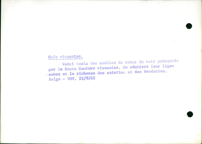 Three models in evening dresses of Viennese Haute Couture - Vintage Photograph