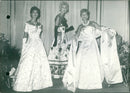 Three models in evening dresses of Viennese Haute Couture - Vintage Photograph
