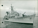 Dutch navy ship in Antwerp. - Vintage Photograph