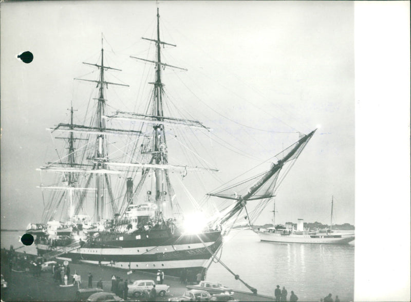 Amerigo Vespucci and the Danish royal yacht "Dannebrog" - Vintage Photograph