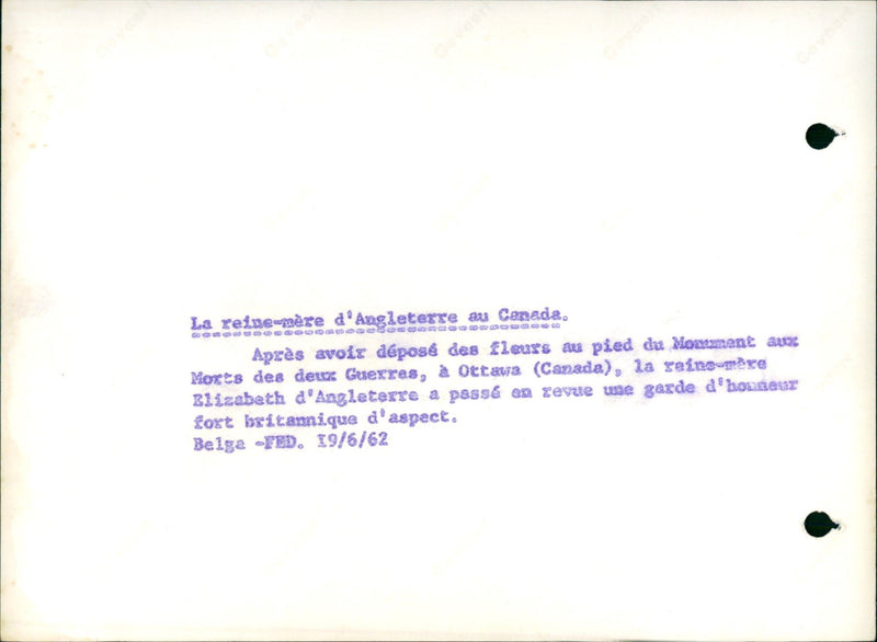 The Queen Mother of England in Canada - Vintage Photograph