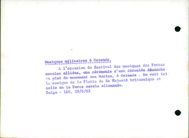 Military music in Ostend - Vintage Photograph